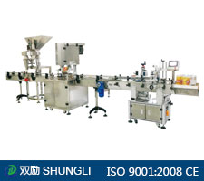 量杯定量锁盖贴标一体机